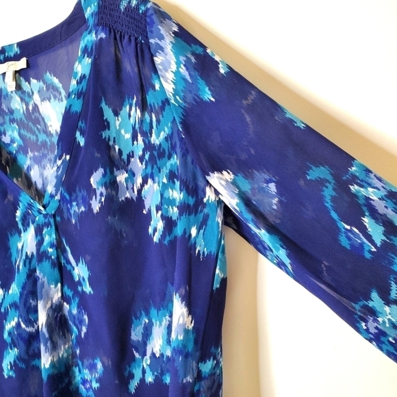 Joie Sheer Silk Watercolor Blouse Top - Picture 3 of 11